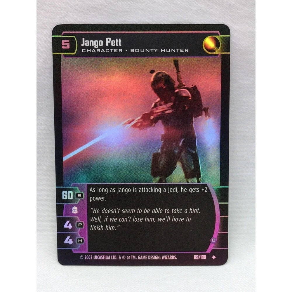 Foil Jango Fett Star Wars TCG Uncommon 89/180 Attack Of The Clones Card
